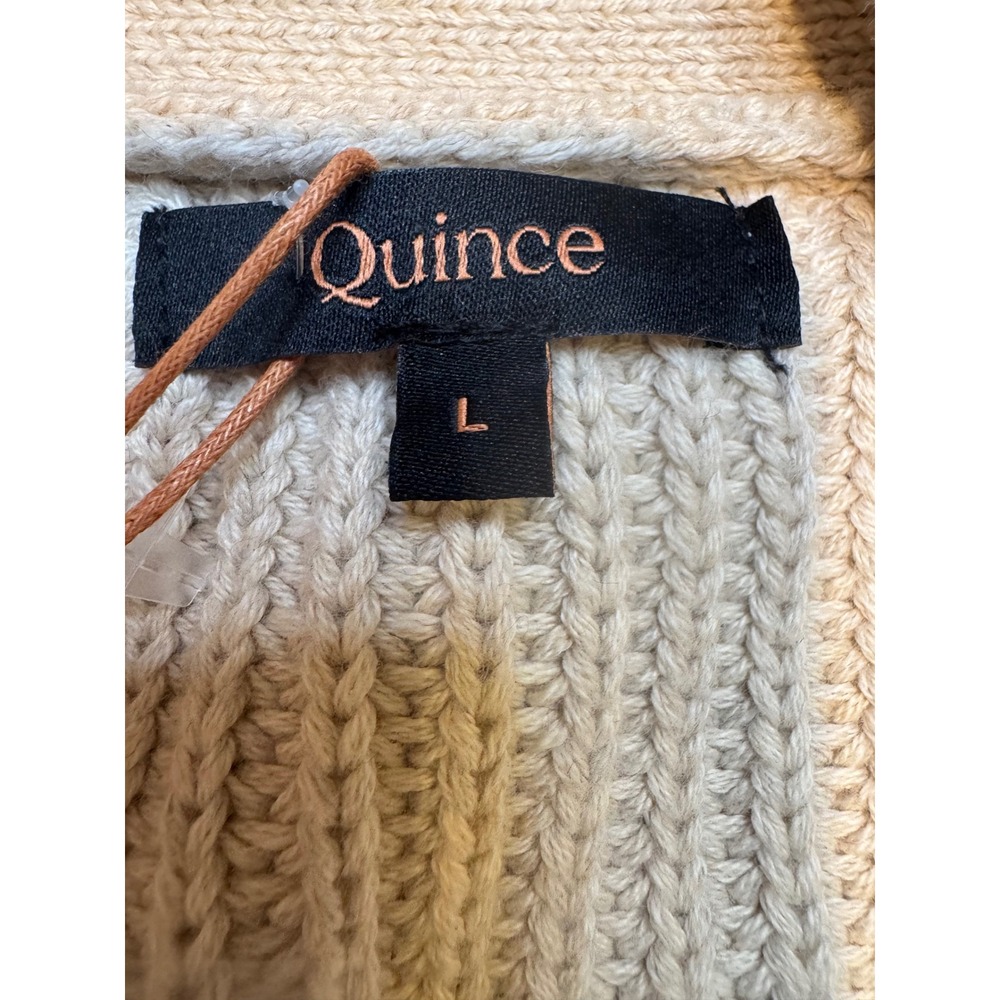 Quince 100% Organic Cotton Oversized Cardigan Oatmeal Beige Large NWT - Picture 3 of 11